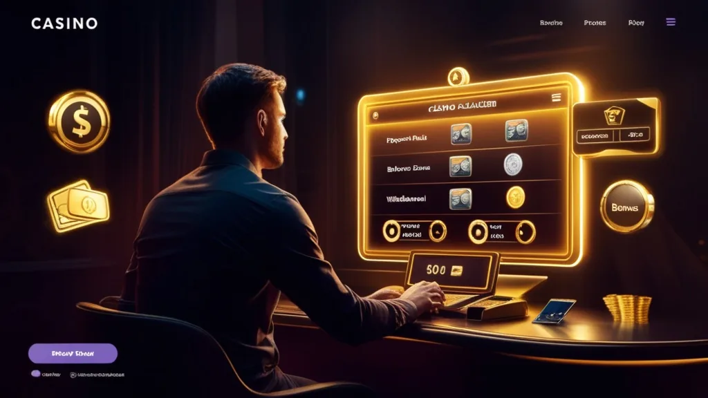 Deposit methods and withdrawal conditions shown on a casino cashier screen